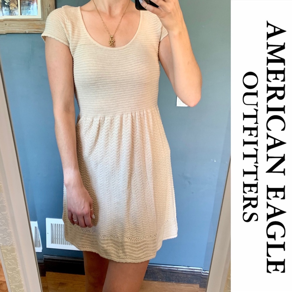AE DRESS crochet Stretch with Gold Detail